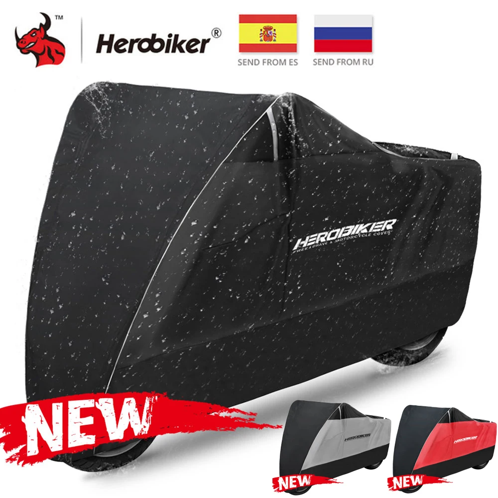 HEROBIKER Motorcycle Cover Moto Rain Sunscreen Dustproof Waterproof UV For Scooter Bike Black |