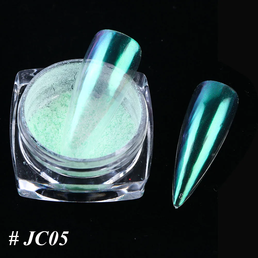 JC05 1 шт. 0,2g Прозрачный зеркальный блеск для ногтей Порошковая голографическая Хамелеон пыли магический УФ-гель пигмент, нейл-арта украшения LAJC01-12 - Цвет: JC05