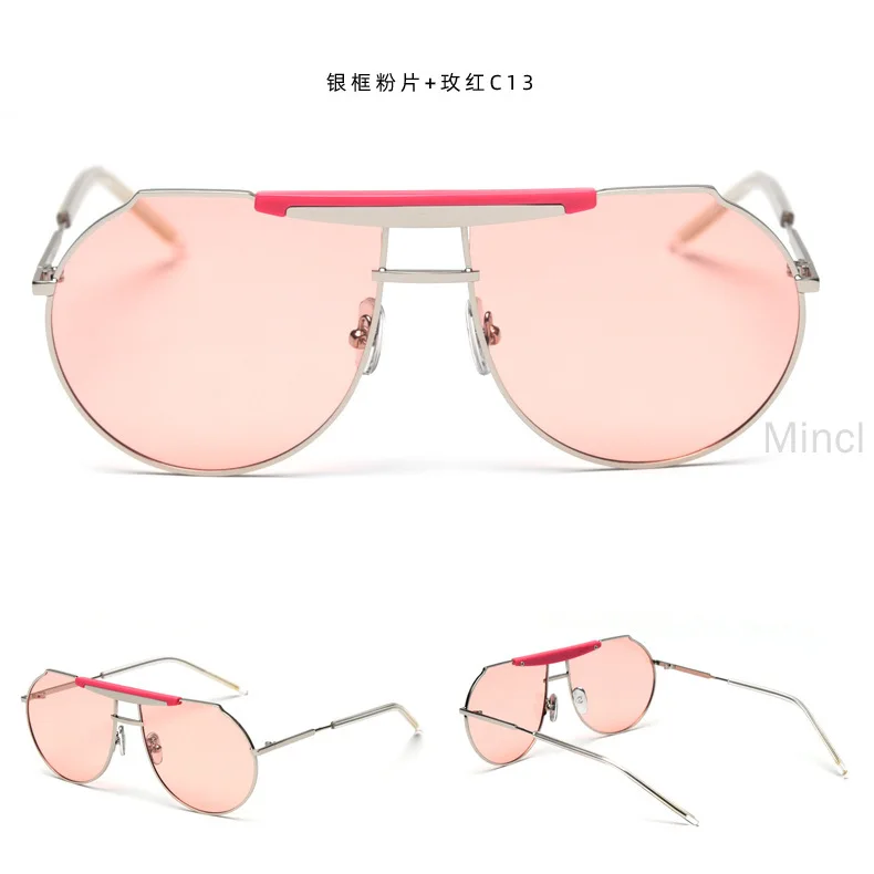 pink Сплав Круглые градиентные солнцезащитные очки для женщин Новая мода поляризованные солнцезащитные очки Женские Ретро-оттенки мужские очки UV400 FML - Цвет линз: pink