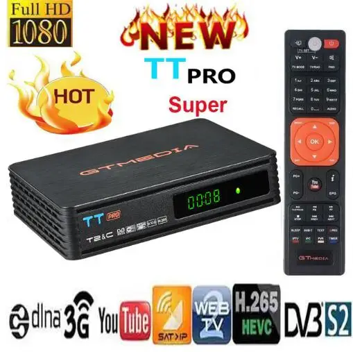 ТВ тюнер GTmedia TT PRO HD 1080p Dvb T/T2 DVB C Box для адаптера монитора USB2.0 приемник декодер Youtube