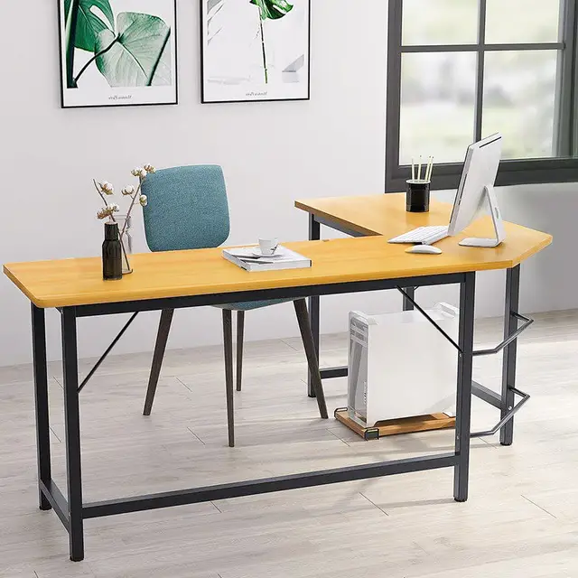 L Shaped Desk Corner Computer Office Home Commercial