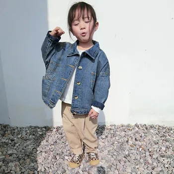

Children's Denim Jackets Toddler Girl Winter Clothes 2019 Fashion New Boys Jacket Kids Lapel Long Sleeve Cowboy Coats Baby Coats