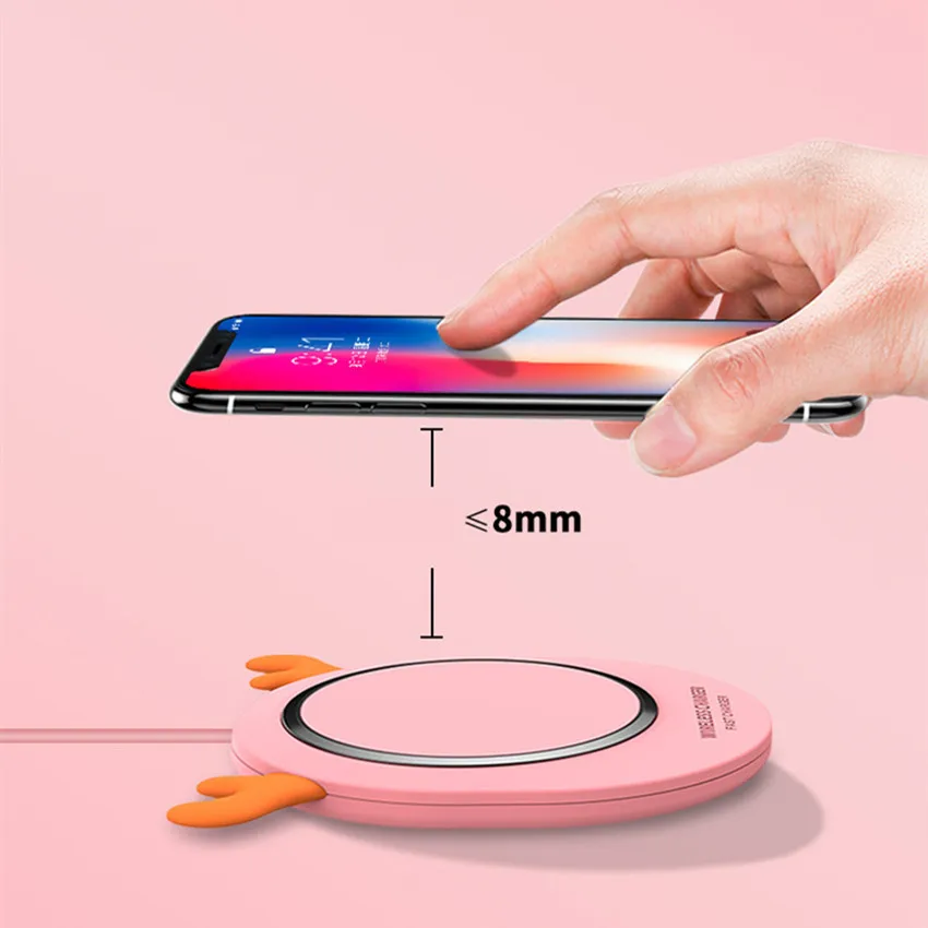 

Cute Fast Charging Qi Wireless Charger for Iphone XS MAX XR 8plus Samsung S10 S9 Plus Note8 Charger Induction