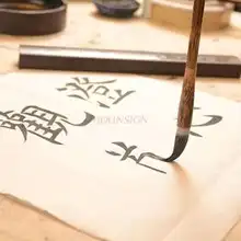 Коричневая бамбуковая кисть для черчения, большая и маленькая кисть с кончиком, роскошная кисть, ручка для начинающих, для каллиграфии