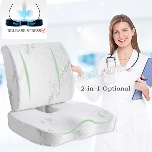 Coussin orthopédique pour siège en mousse à mémoire de forme, coussin à rebond, soutien lombaire, soulagement de la douleur, oreiller respirant, chaise de bureau 1