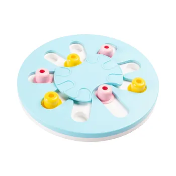 

Dog Feeder Toy Interactive Food Dispenser Bowl Slow Non Slip Fun Pet Training Games Improve IQ Bite Resistant ABS Round Puppy