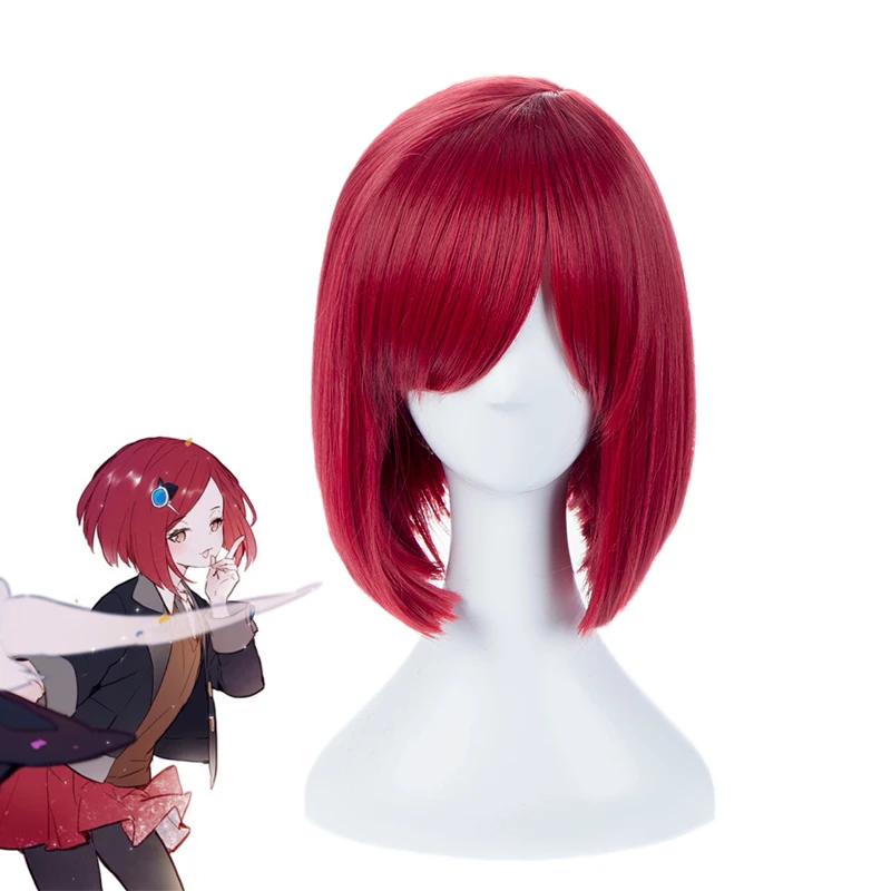 

Danganronpa V3 Killing Harmony Yumeno Himiko Wig Cosplay Costume Dangan Ronpa Red Short Heat Resistant Hair Women Wigs