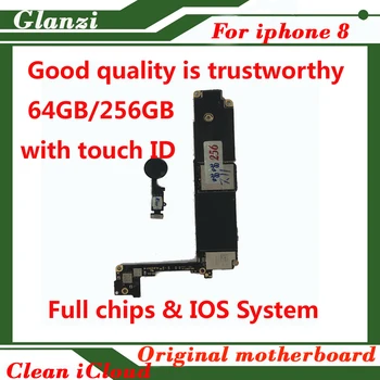 

Original for iphone8 Clean icloud motherboard with / No touch ID 64GB 256GB IOS System logic board unlocked mainboard with chips