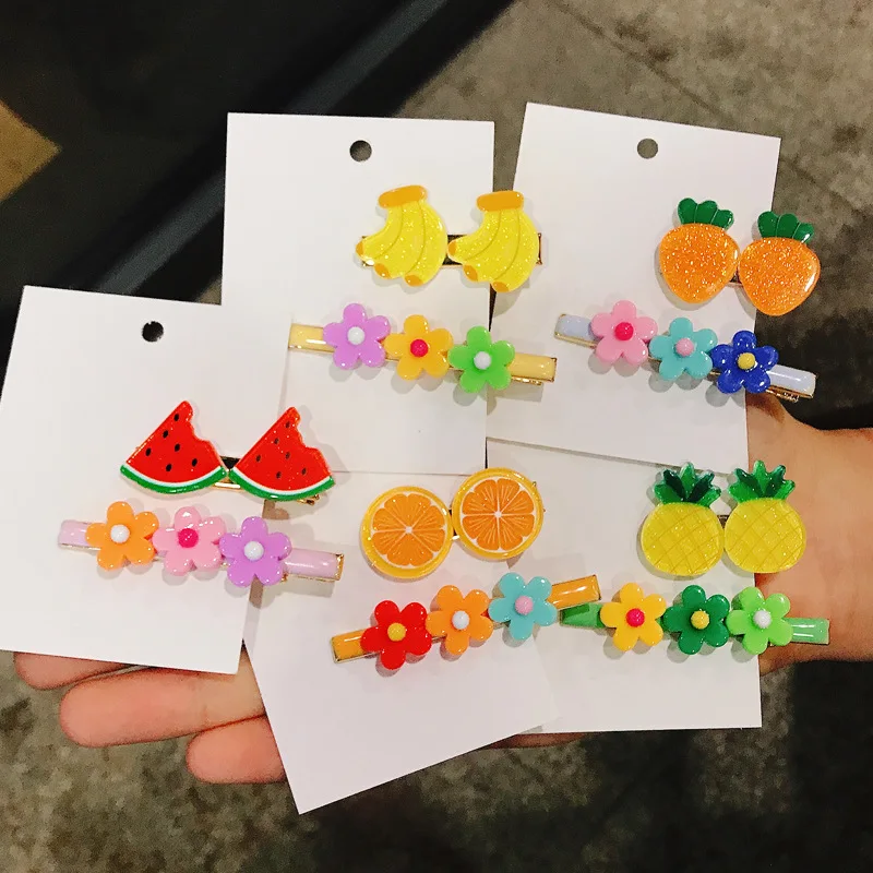 Tiernos dibujos animados niñas lindas Horquillas para el pelo niños y  mujeres sombreros fruta color caramelo flor niños escuchar accesorios  tocado - AliExpress Accesorios para la ropa