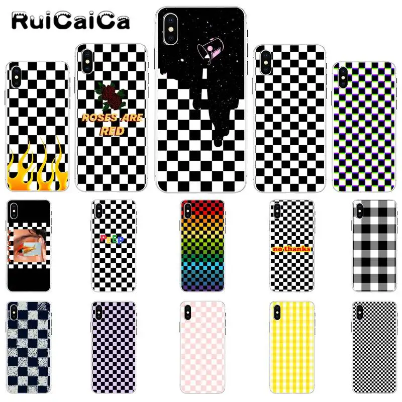 RuiCaiCa черный и белый шахматная доска DIY роскошный высококачественный чехол для