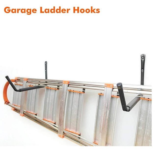 Ladder Hanger For Yard 2-Pack Ladder Hooks Heavy-Duty Wall