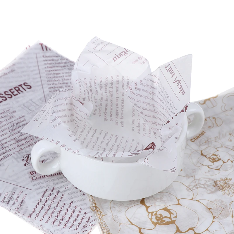 

50pc/Lot Wax Paper Food Grade Grease Paper Food Wrappers Wrapping Paper For Bread Sandwich Burger Fries Oilpaper Baking Tools