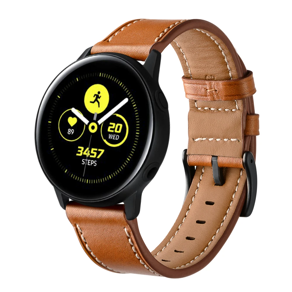 Leather Strap For Samsung Galaxy Watch Active 2 44mm Strap Watch Bands For Galaxy Watch Active2 40mm Smart Watch Band Women Smart Accessories Aliexpress