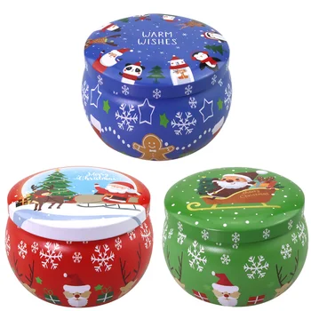 

3PCS Tinplate Round Ball Boxes Tree Hanging Tinplate Decor Box for Christmas