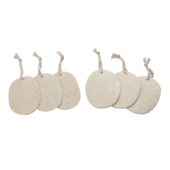 

HOT-20Pcs/Package Natural Loofah Sponge Bath Shower Body Exfoliator Pads With Hanging Cotton Rope Household Items
