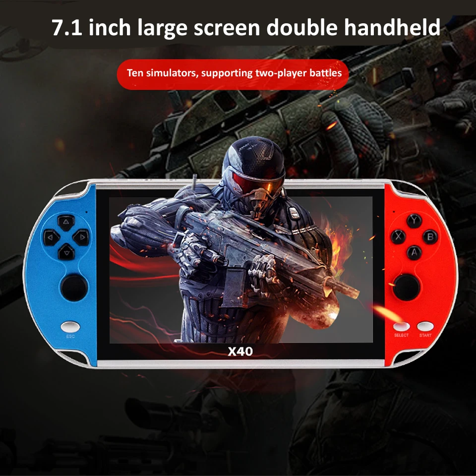 

X40 16GB for PS1 GAME PLAYER Max7Inch Portable multimedia player Double Rocker Gamepad Retro Handheld Video Game Console