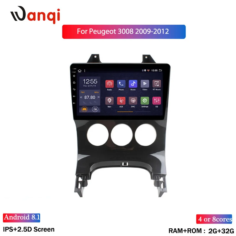 2G ram 32G rom 9 дюймов Автомобильная магнитола для peugeot 3008 2009-2012 Android 8,1 gps навигация мультимедийный плеер с SWC