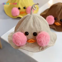 SLKMSWMDJ, детская Рыбацкая шляпа, теплая Вельветовая Плавательная шапочка, осенне-зимняя шляпа для мальчиков и девочек, милая детская шапка с рисунком, 6 цветов