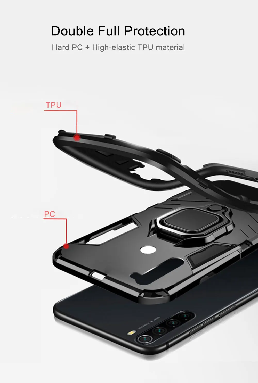 Защитный чехол для Redmi Note 8 T, чехол с магнитным кольцом, автомобильный держатель для телефона, чехол-бампер для Xiaomi Redmi Note 8 T 8 T, чехол Global