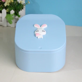 

Cute Square Push-type Desk Trash Can with Pop Cover Kawaii Trash Bin Kitty Rabbit Small Garbage Can with Lid Home Office Bins