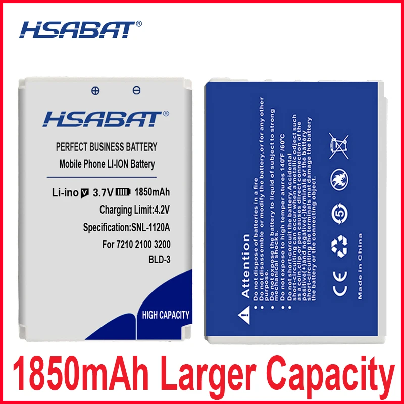 HSABAT 1850 мАч BLD 3 BLD3 батарея для Nokia 7210 2100 3300 6220 6610 I6260 6200 6610i 7250i 7250|battery for|battery for nokiabld |