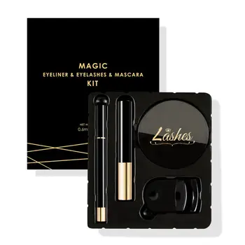 

New Arrival Magic False Eyelash Set 3 Pairs Lashes & Magic Eyeliner & Mascara & Eyelash Curler No Glue No Magnet Eyelash