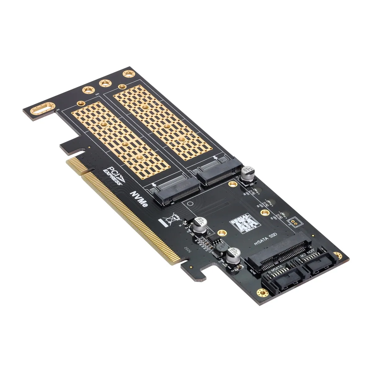 Dupla para Ngff Adaptador de Cartão Cism Express Pci-e & Sata Nvme Msata M-chave b - Ssd 3in1 Pci 3.0 - Image 4