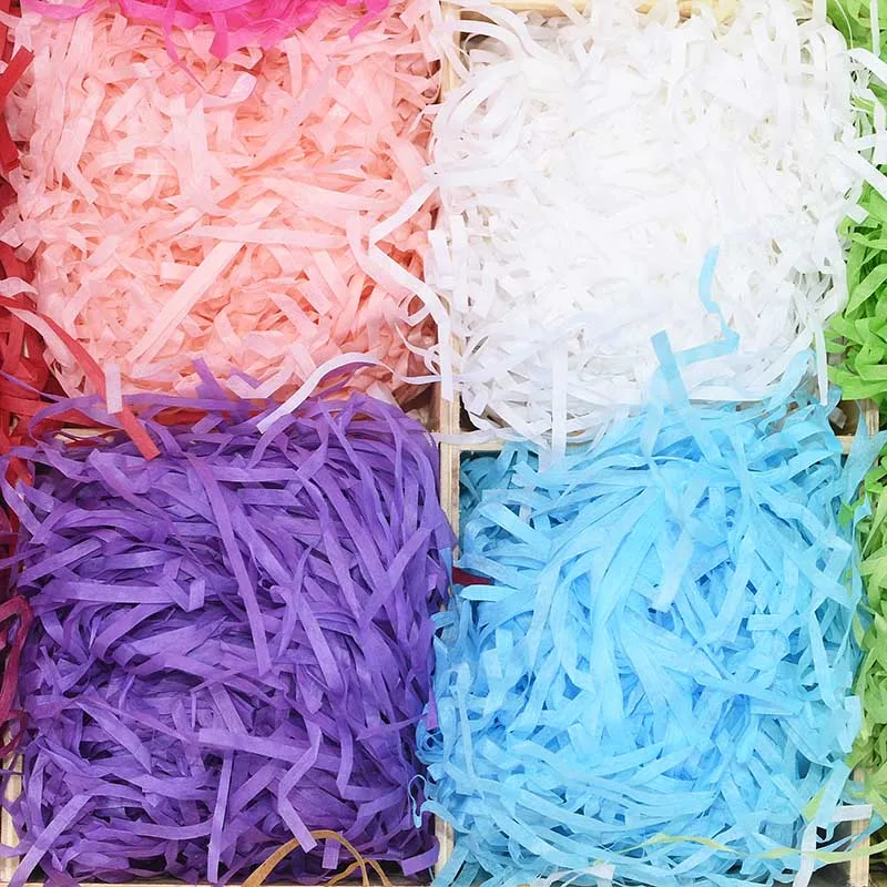 50/100g DIY ткани бумажная рафия измельченные морщинка Бумага конфетти подарок Коробки заполнения Материал домашний Рождественский свадебный Декор поставки