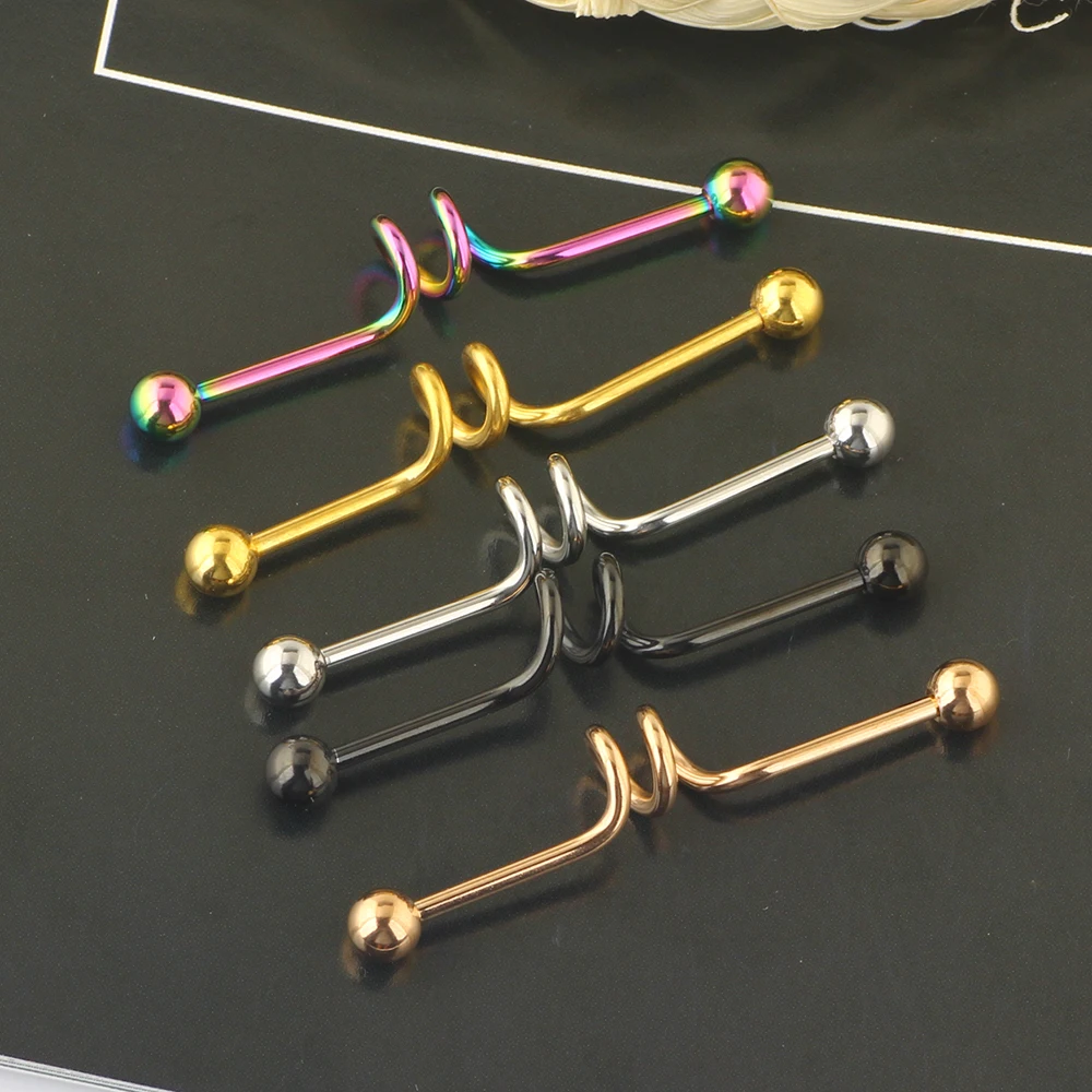 JUNLOWPY Industrial Barbells 16G Surgical Steel Industrial Piercing Jewelry for Women Men Tragus Earring Helix-Cartilage 50pcs