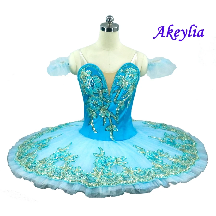 Профессиональное балетное платье-пачка с синей птицей, классическое балетное платье, женские сценические костюмы для балета, балерина, блинная пачка для детей