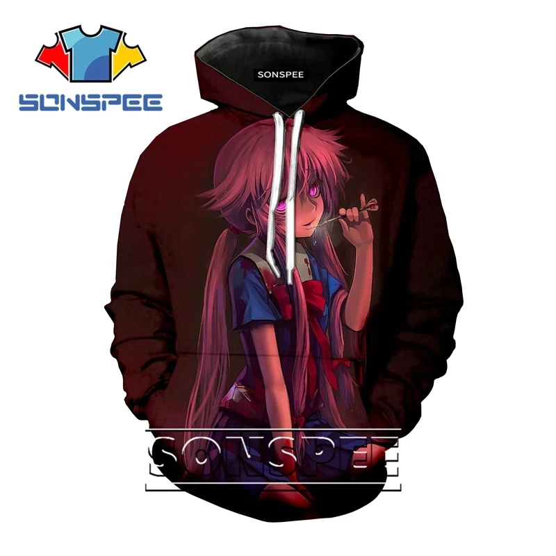 SONSPEE 3D Print Kid boy girl teens hoodie Anime hip hip rock comic Future Diary Sweatshirt Long sleeve Harajuku streetwear C185 - Цвет: 6