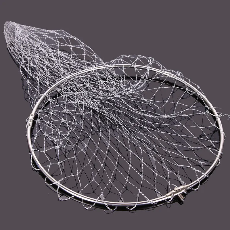 Нержавеющая сталь сачок ГОЛОВА складной обруч Dyneema String Bag Dip Net рыболовные аксессуары