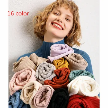 

On sale 2019 autumn winter Women Knitted Turtleneck Sweater Casual Soft polo-neck Jumper Fashion Slim Femme Elasticity Pullovers