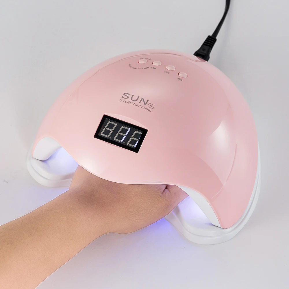

UV Lamp 48W ice Lamp Nail Dryer For All Gels Polish SUN 5 Light Lamp Dryer Infrared Sensing 10s/30s/60s Timer Smart LCD Display