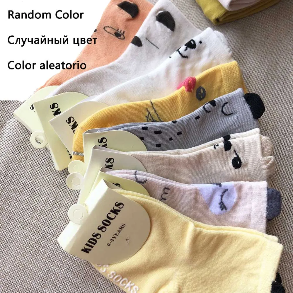 Random Color LOOZYKIT/1 пара детских носков с героями мультфильмов мягкие Нескользящие домашние хлопковые носки-тапочки для малышей Короткие гетры для новорожденных, Calcetines - Цвет: Random Color
