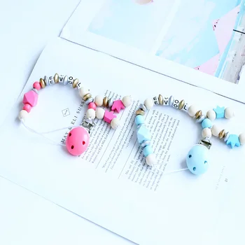 

Pacifier Clip Chain Baby Infant Teething Care Accessories Beads Prevent drop down Paci Holder Soothie Clips Teether Toy 180727