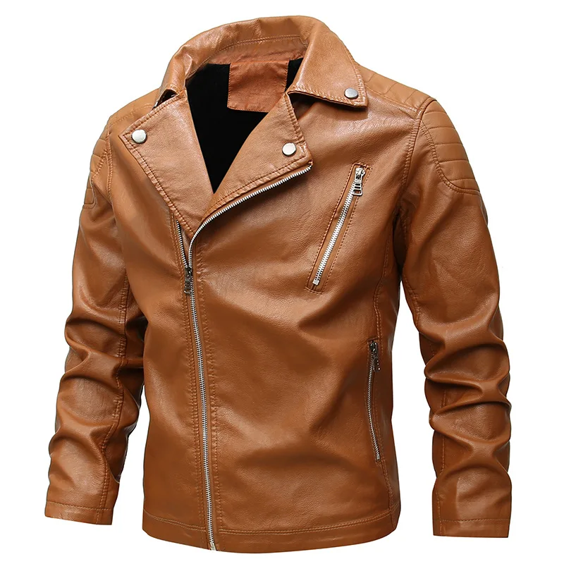 

2019 New Winter Men's Locomotive Leather Jacket Faux Fur Coat Men Thick Warm Outerwear PU Jackets Male Plus Size M-4XL