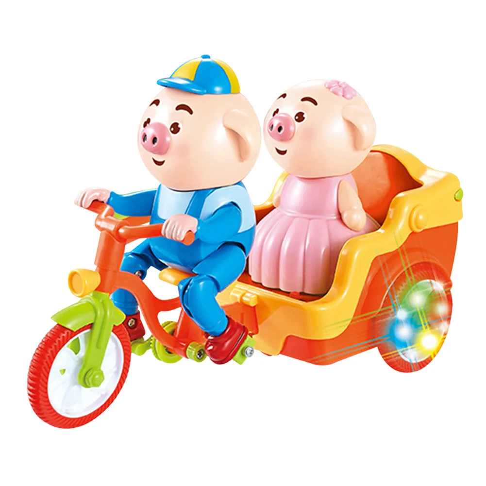 Tricycle Электрический мультфильм свинья игрушка семья Рождественская вечеринка качели музыка свинья игрушка для детей ALS88 - Цвет: Tricycle