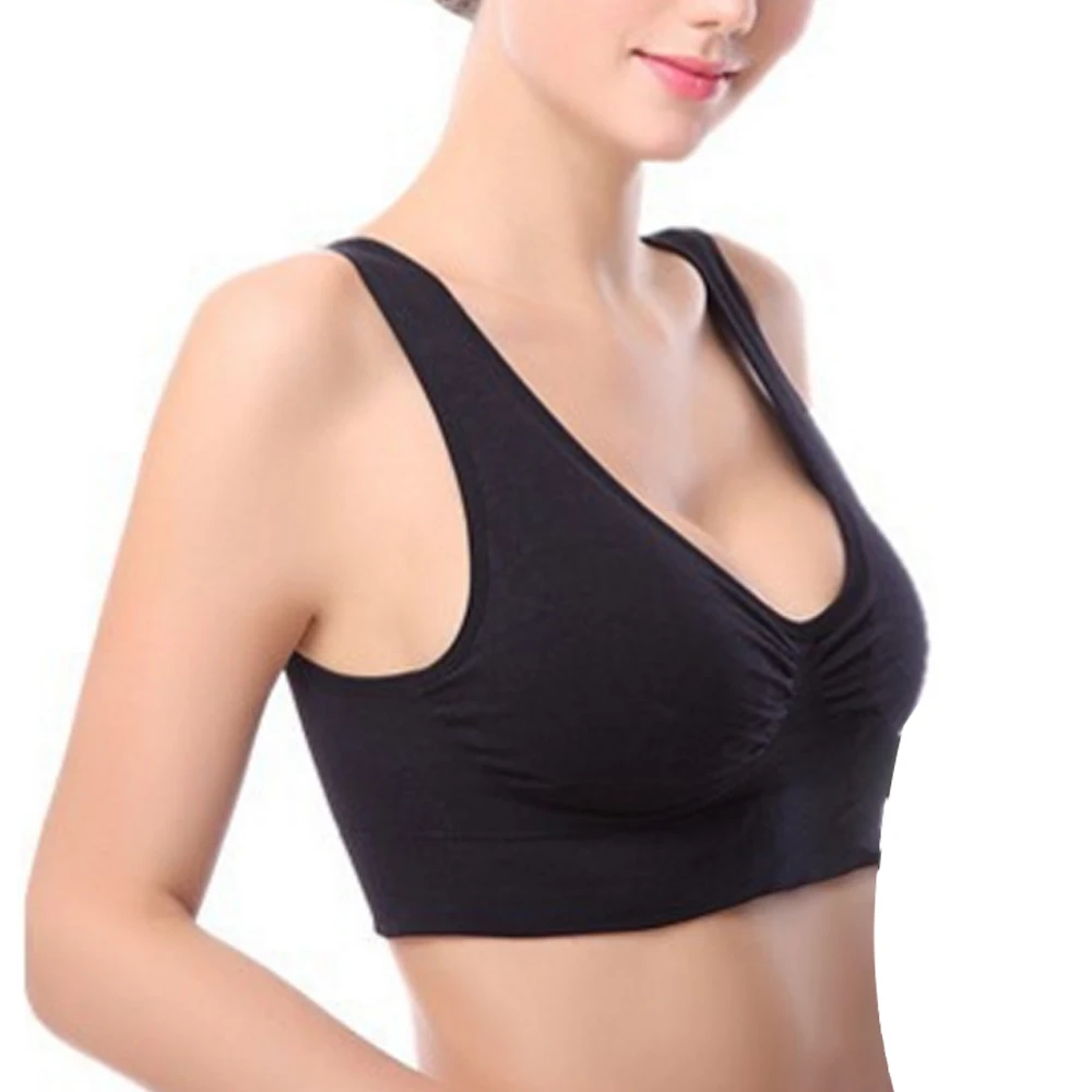 

2020 Female Dry Quick Push Up Natural Color Sports Bra Tank Tops Shirt With Padding For Running Fitness Gym Bras