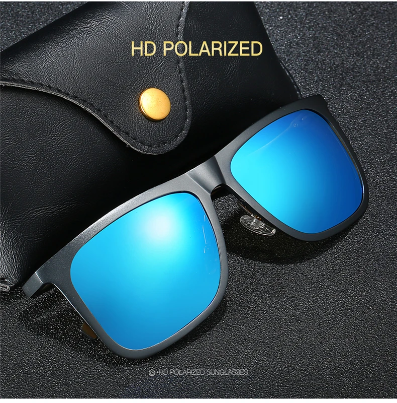 Прямоугольные солнцезащитные очки в алюминиево-магниевой оправе, Мужские поляризационные солнцезащитные очки UV400, высокое качество,, солнцезащитные очки для спорта, рыбалки, солнцезащитные очки