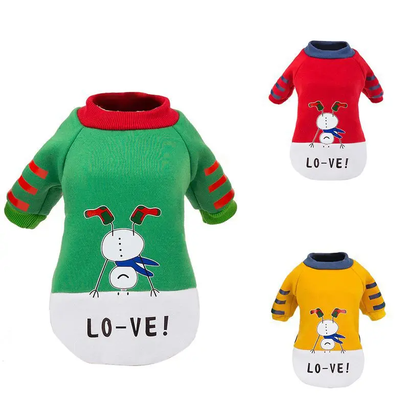 Pet Polyester Sweatshirt Dog Christmas Decoration 2 Legged Warm Clothes For Autumn And Winter