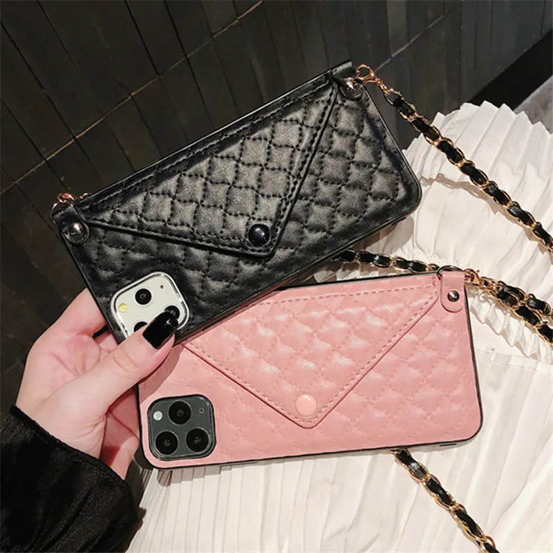 

Crossbody Chain PU Leather Case Cover For iPhone 7 8 Plus 11 11 Pro 11 Pro Max XR XS Max 6s Soft Shell With Card Pocket Women