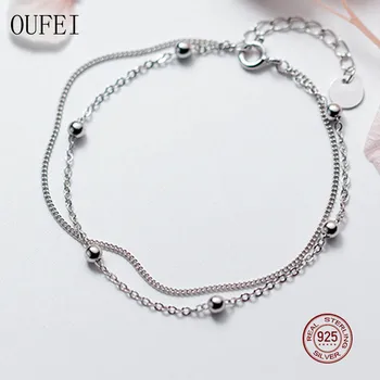 

Silver Bracelet For Women 925 Sterling Silver Bracelet Double-Layer Fashion Simple Small Beads Bracelets Fine Jewelry