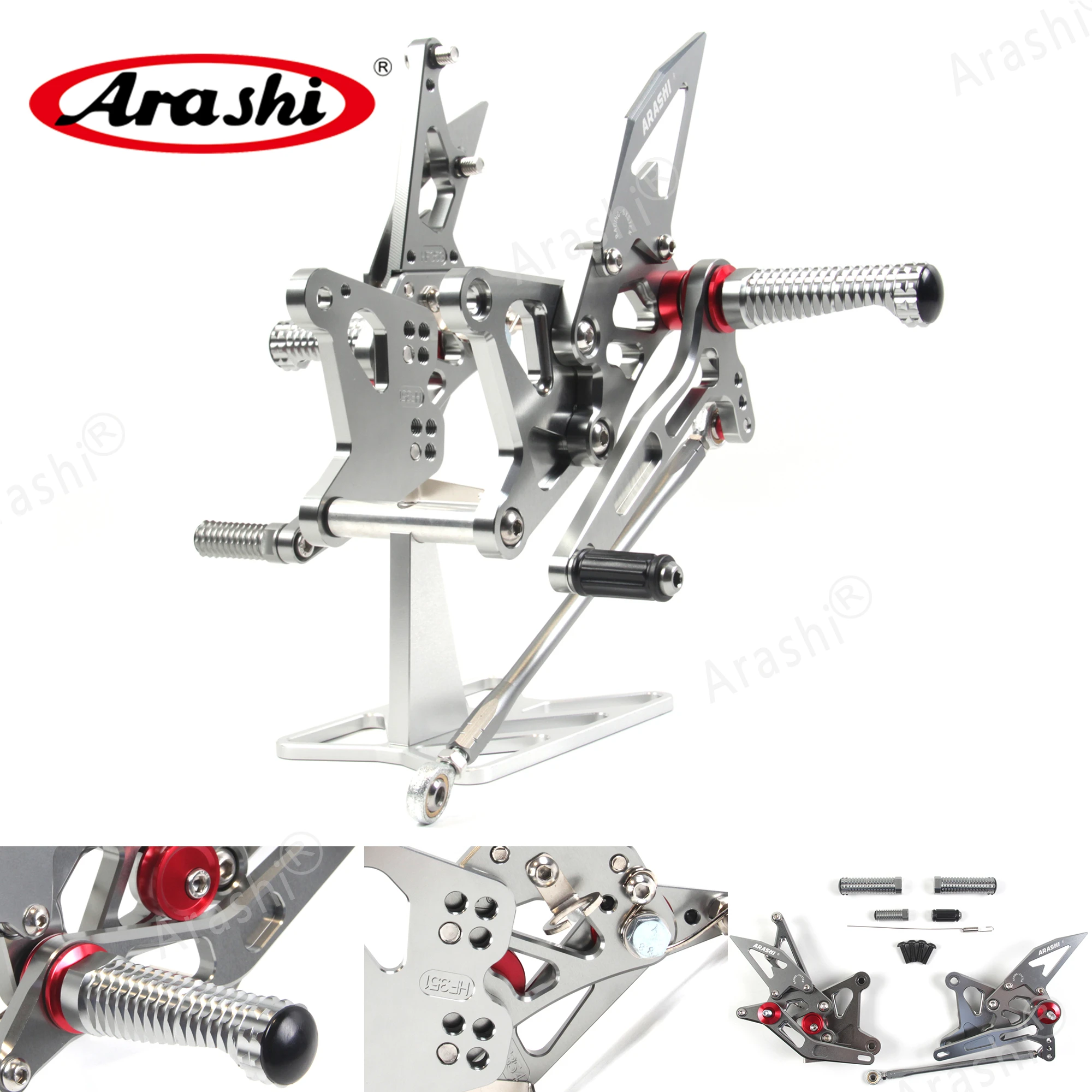 Arashi Ninja ZX 6R ZX636 2005 2006 обработанные на станке с ЧПУ Регулируемые подножки задняя
