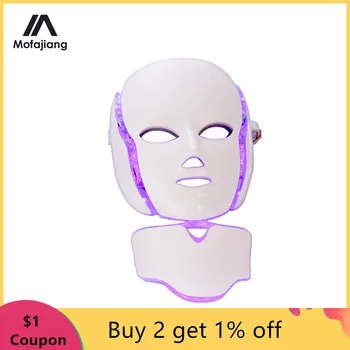 

LED Photon Face Mask Light Therapy 7 Color Skin Rejuvenation Facial Mask Anti Aging Skin Tightening Remove Wrinkles Toning Mask