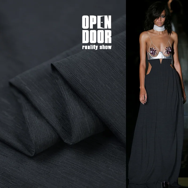 19 Весна Лето Новинка 60% Slik 40% хлопок и лен ткань для женского платья 114 см ширина 28 Momme Slub модная ткань для шитья своими руками распродажа