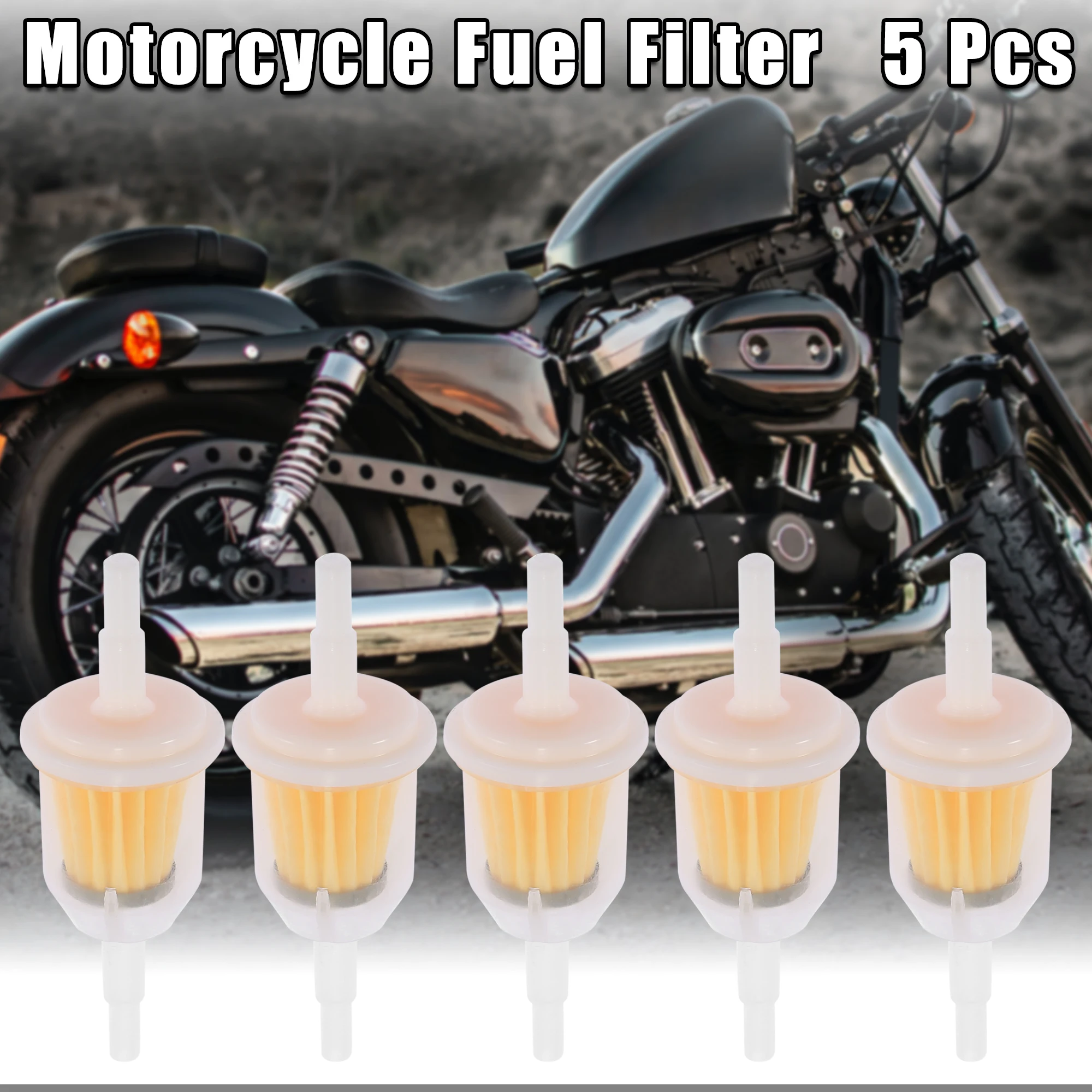 Motoforti5pcsTransparentOrangeUniversalFuelFiltersEngineGas
