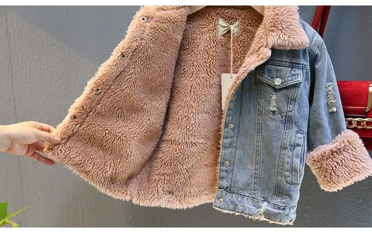 Верхняя одежда для детей; джинсовое пальто; Новинка года; модное пальто; осенне-зимняя одежда для девочек; детская одежда для девочек; куртка для девочек
