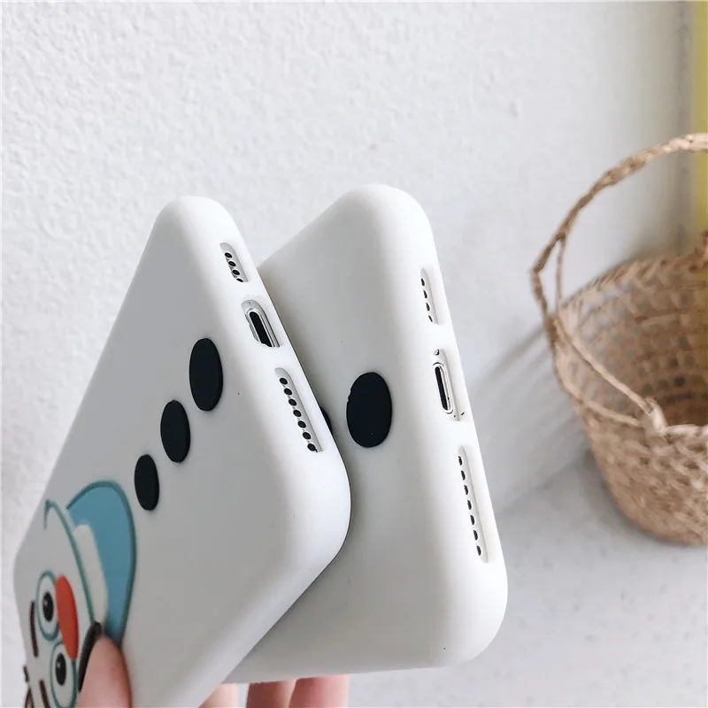 Олаф 3D мультфильм белый Силиконовый 11 Pro мягкая задняя крышка XR аксессуары для телефонов XS Max 7 8 Plus 6S X XS