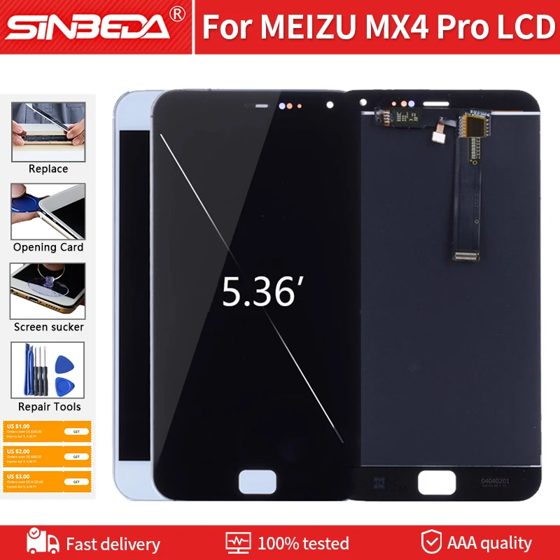5 36 &quotНовый ЖК дисплей для MEIZU MX4 Pro сенсорный экран 100% испытанный дигитайзер в